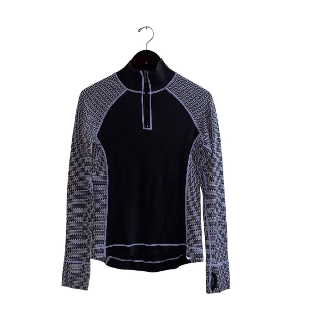 Dakini 100% Merino Wool 1/4 Zip Long Sleeve Pullover Sweater Base Layer L EUC